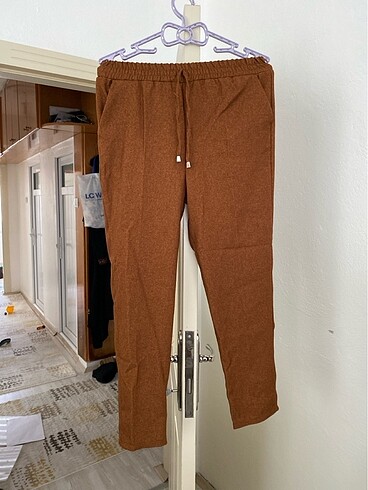 Diğer Kahverengi beli lastikli pantolon