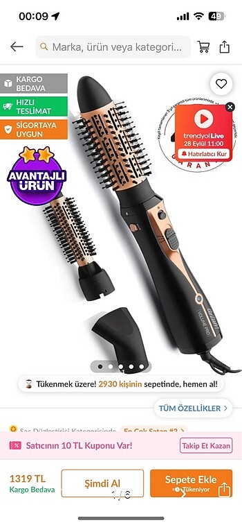 Arzum fön tarağı