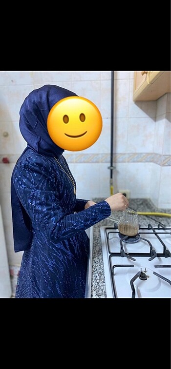 38 Beden lacivert Renk Abiye-Elbise