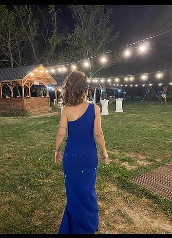 s Beden deafox saks mavisi elbise