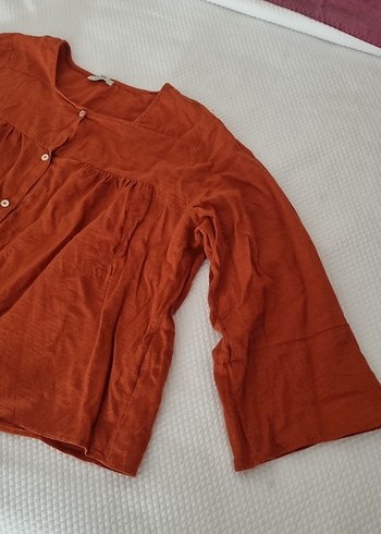 Collezione Düğmeli Kiremit Renkli Bluz