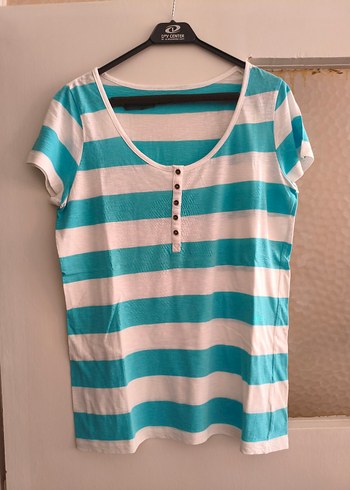 Çizgili Kadın Tişört - Görsel 2