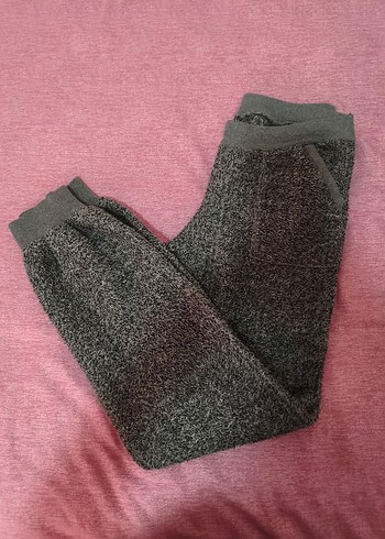 Gri Örgü Detaylı Rahat Kesim Kadın Eşofman Altı - Görsel 2