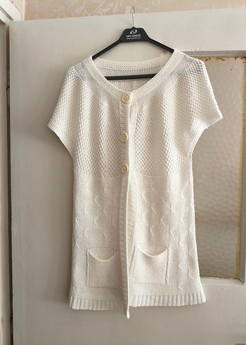 Beyaz Örgü Kadın Yelek - Görsel 2