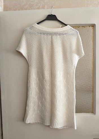 Beyaz Örgü Kadın Yelek - Görsel 3