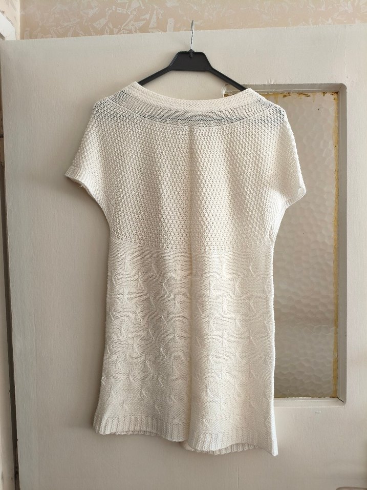 Beyaz Örgü Kadın Yelek - Görsel 3