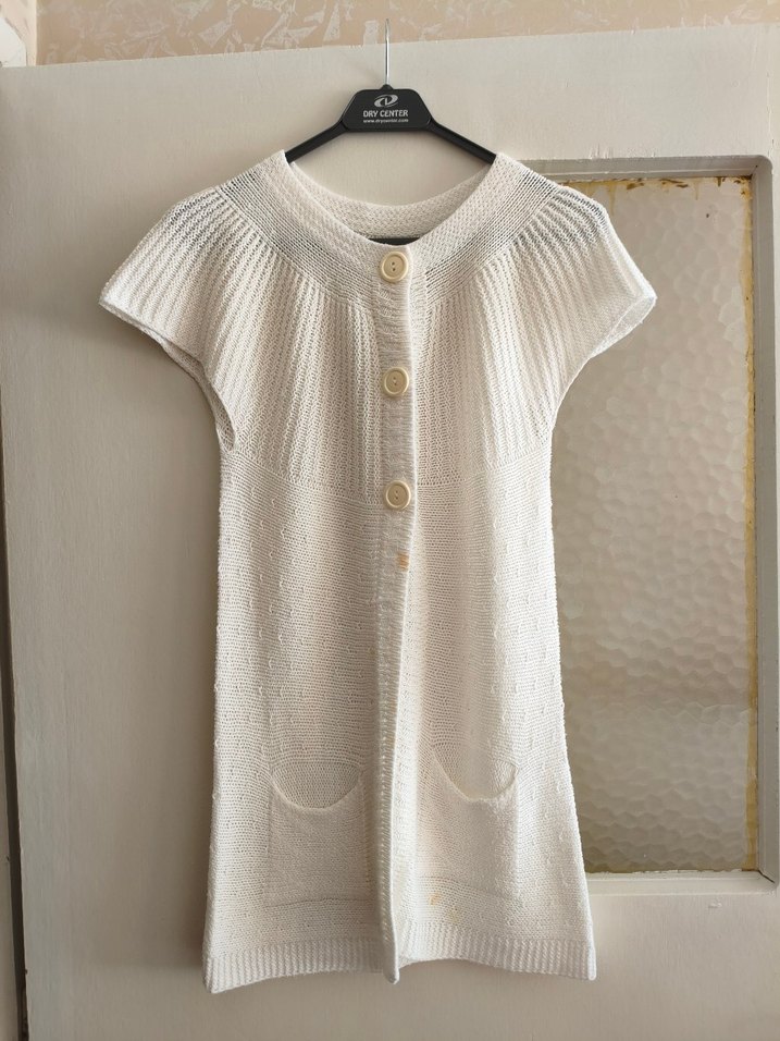 Kadın Beyaz Örgü Yelek - Görsel 2