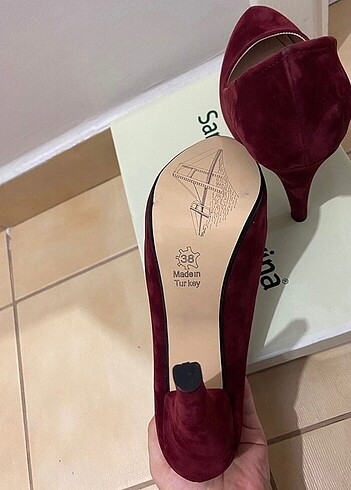 38 Beden bordo Renk topuklu ayakkabı