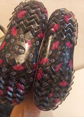 Çiçek Desenli Kiz cocuk lastik  Babet - Görsel 2