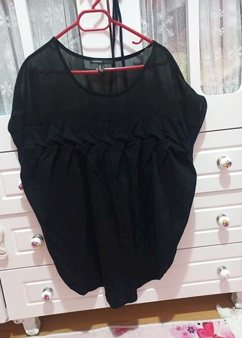 adl Siyah V Yakalı Salaş Kadın Bluz - Görsel 3