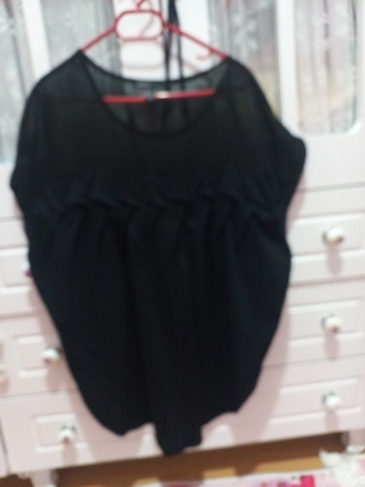 adl Siyah V Yakalı Salaş Kadın Bluz - Görsel 4