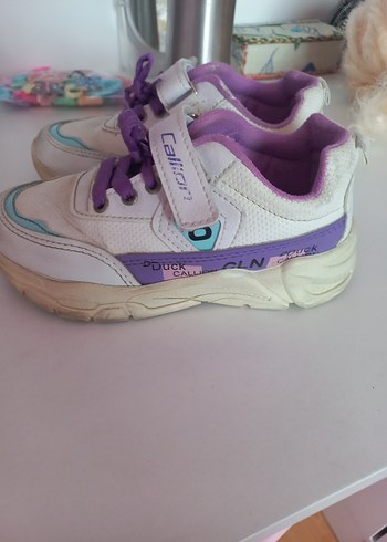 Kız Çocuk Mor Cırt Cırtlı Spor Ayakkabı - Görsel 4