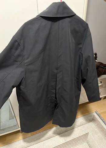 Gri Midi Boy ZARA Düğmeli Erkek Yağmurluk - Görsel 2