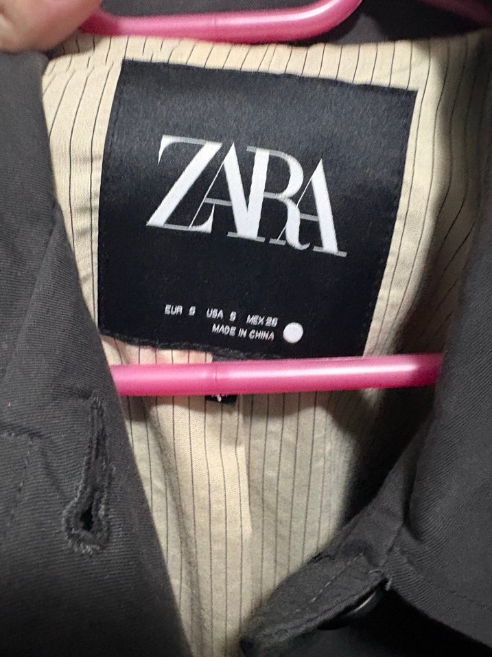 Gri Midi Boy ZARA Düğmeli Erkek Yağmurluk - Görsel 3