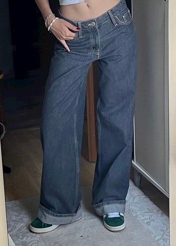 Geniş Kesim Midi Kot Pantolon - Görsel 4