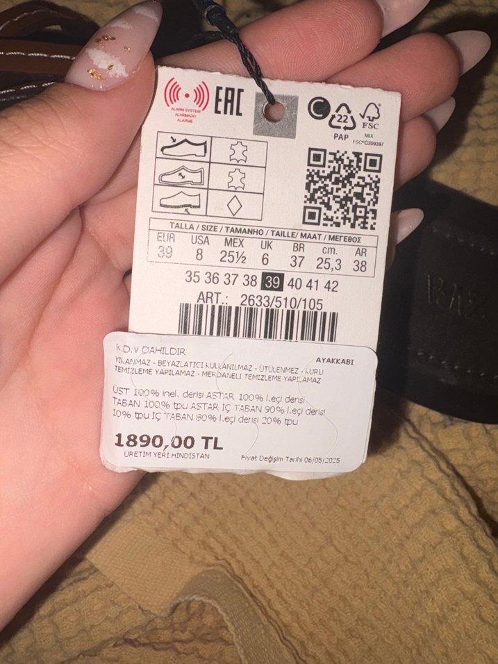 Kahverengi Deri Kadın Dolgu Topuk Terlik - Görsel 2