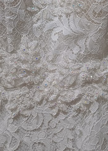 Dantel Kumaşlı Beyaz balık gelinlik - Görsel 9