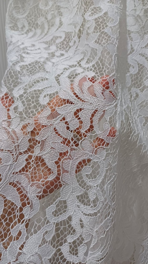 Dantel Kumaşlı Beyaz balık gelinlik - Görsel 4