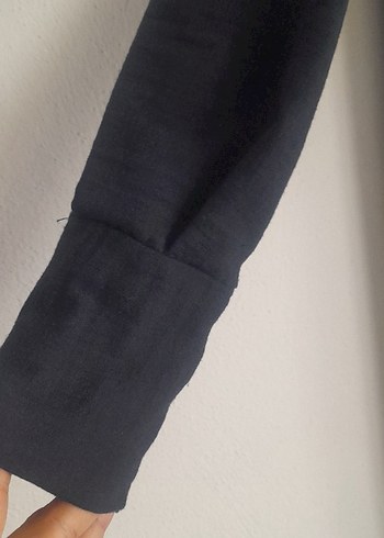 38 Beden gri Renk Uzun Kollu Gri Drapeli Uzun Elbise