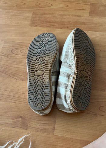 Bej Keten Kadın Espadril Düz Taban - Görsel 3