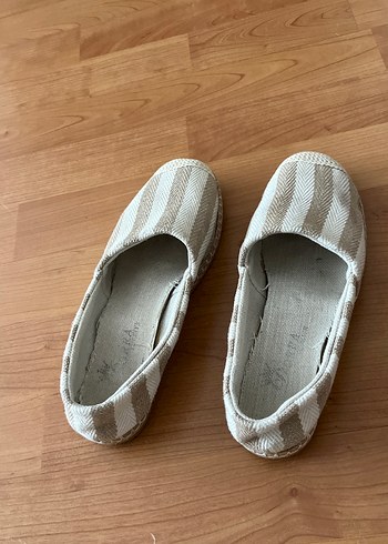 Bej Keten Kadın Espadril Düz Taban - Görsel 2