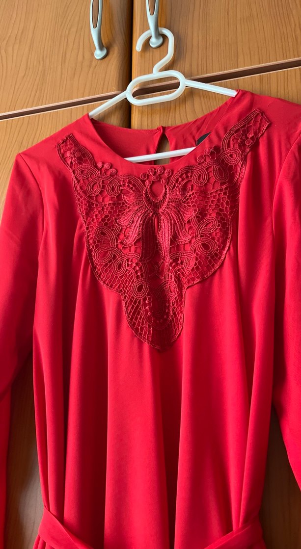 #puane tül elbise - Görsel 3