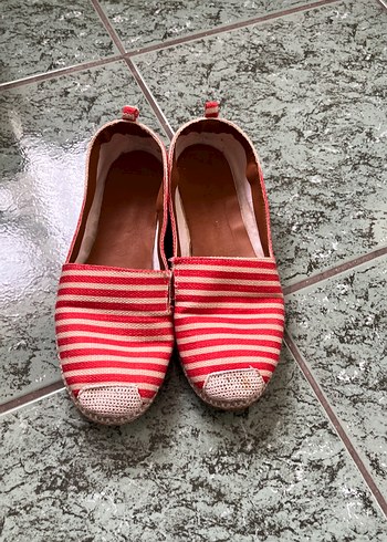 Kırmızı Kadın Hasır Topuklu Espadril - Görsel 6