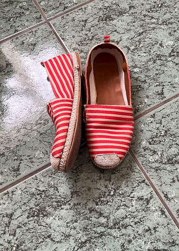 Kırmızı Kadın Hasır Topuklu Espadril - Görsel 2