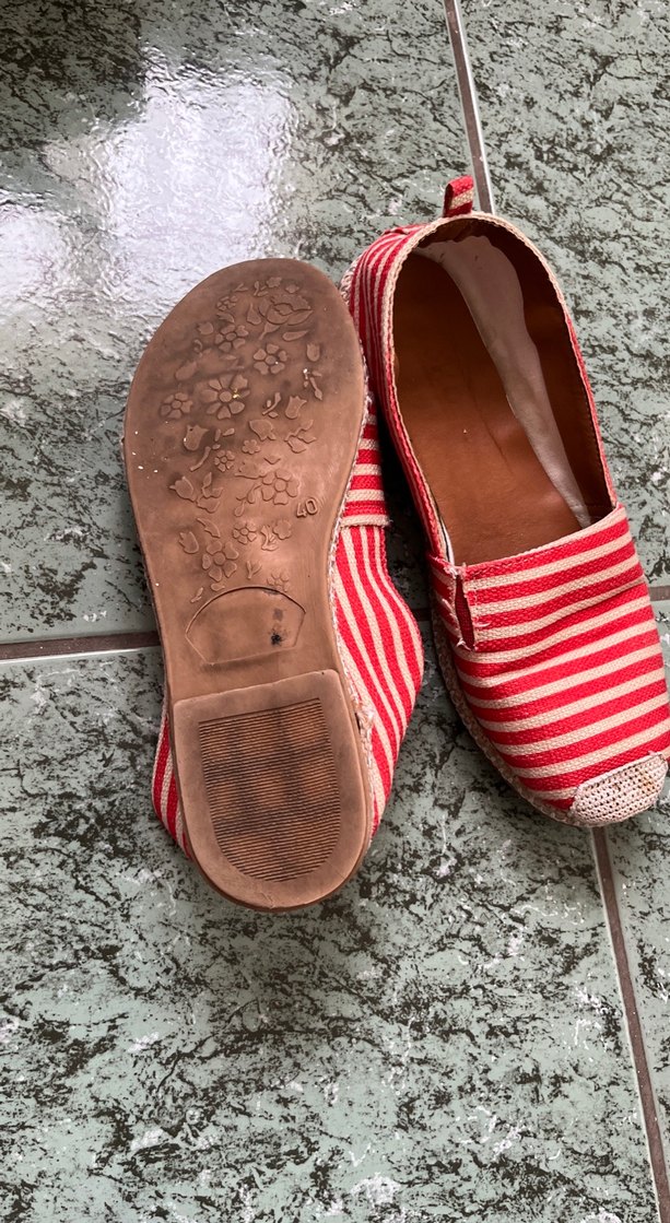 Kırmızı Kadın Hasır Topuklu Espadril - Görsel 5