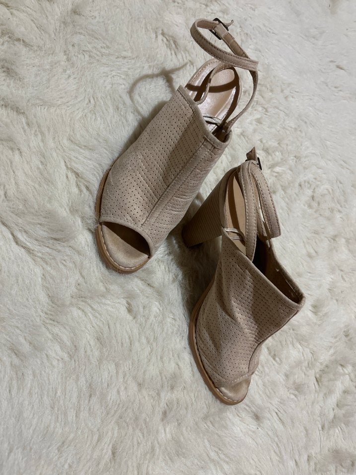 Bej Midi Kadın Elbise, Strappy Askılı, Normal Kesim - Görsel 3