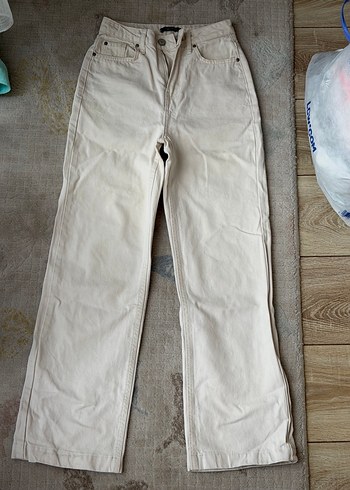 Trendyol & Milla Bej Duz Kesim Denim Pantolon