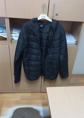 Erkek Siyah Fermuarlı İnce Mont