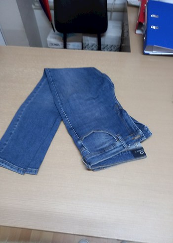 30 Beden Kadın Mavi Denim Midi Boy Kot Pantolon