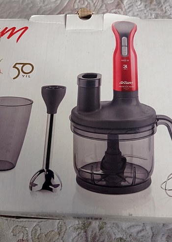 Arzum 1000W Kırmızı Doğrayıcı ve Blender Seti