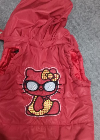 4 Yaş Beden kırmızı Renk Hello Kitty Renkli Çocuk sisme yelek