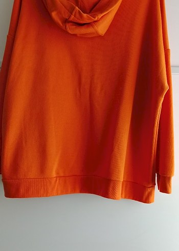 xl Beden turuncu Renk Turuncu Fermuarlı Kadın Sweatshirt