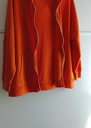 Fabrika Turuncu Fermuarlı Kadın Sweatshirt