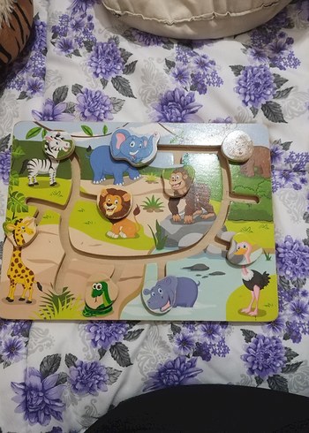 Çocuklar için Hayvan Temalı Ahşap Puzzle