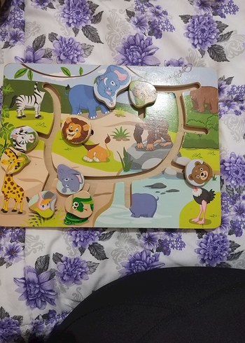 Fisher Price Çocuklar için Hayvan Temalı Ahşap Puzzle