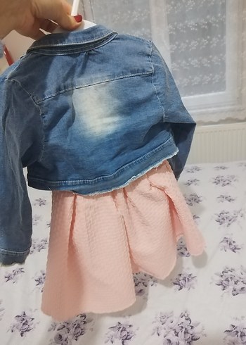 Nakışlı Pembe Kemerli Kız Elbisesi - Görsel 6