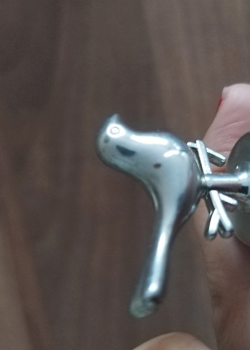 Gri Kuş Figürlü Şarap Tıpası - Görsel 3