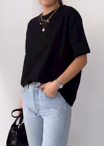 Siyah basic tişört