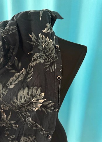 Erkek Gri Kısa Kollu Desenli Gömlek - Görsel 4