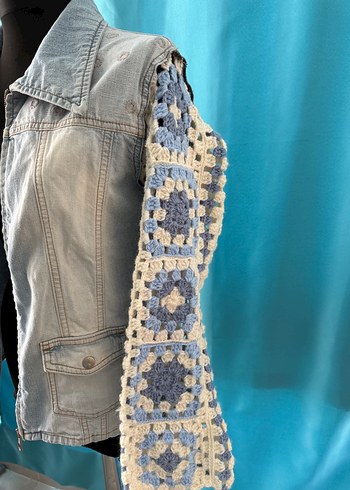 Kot ceket el örgüsü geri dönüşüm - Görsel 3