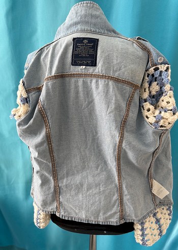 Kot ceket el örgüsü geri dönüşüm - Görsel 6