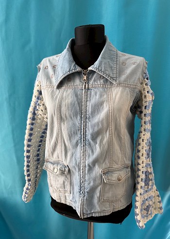 Kot ceket el örgüsü geri dönüşüm - Görsel 2