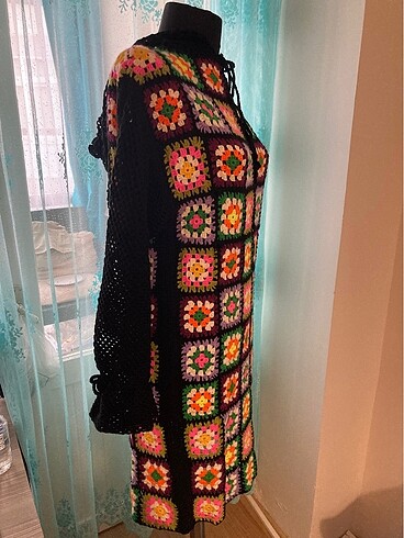 Yün elbise kapüşonlu  el işi / 38/40 beden - Görsel 2