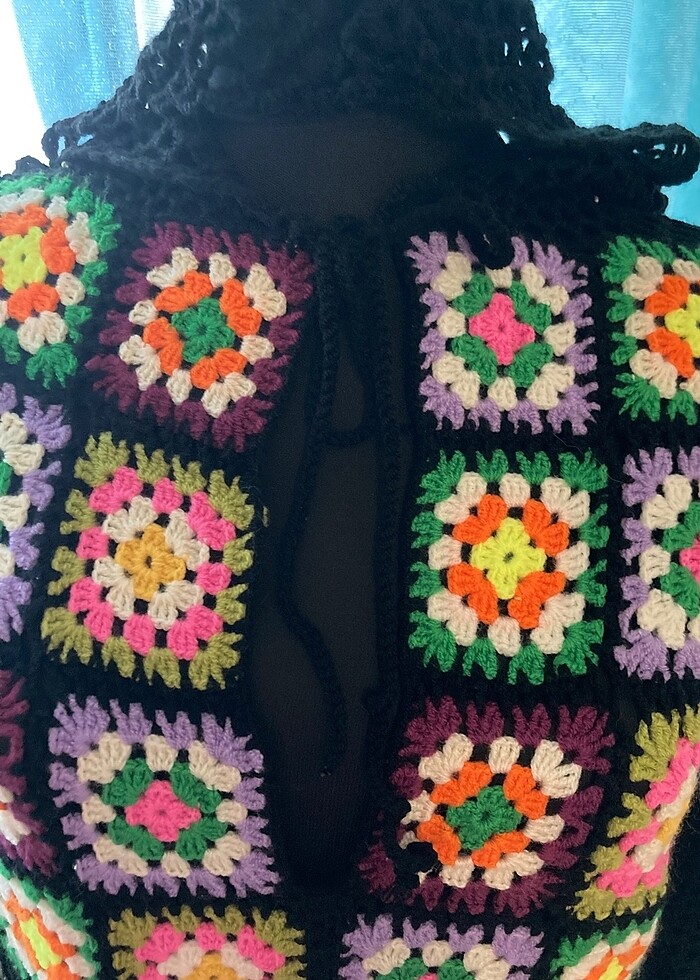 Yün elbise kapüşonlu  el işi / 38/40 beden - Görsel 5