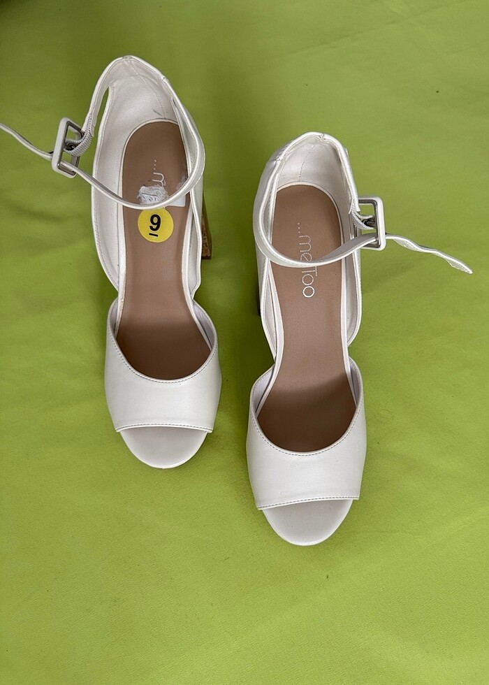 Ayakkabı topuklu beyaz 39/40 numara - Görsel 4