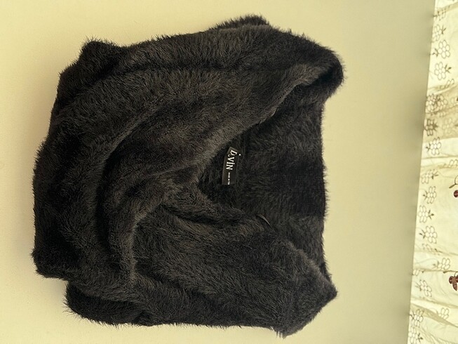 universal Beden Peluş siyah bluz